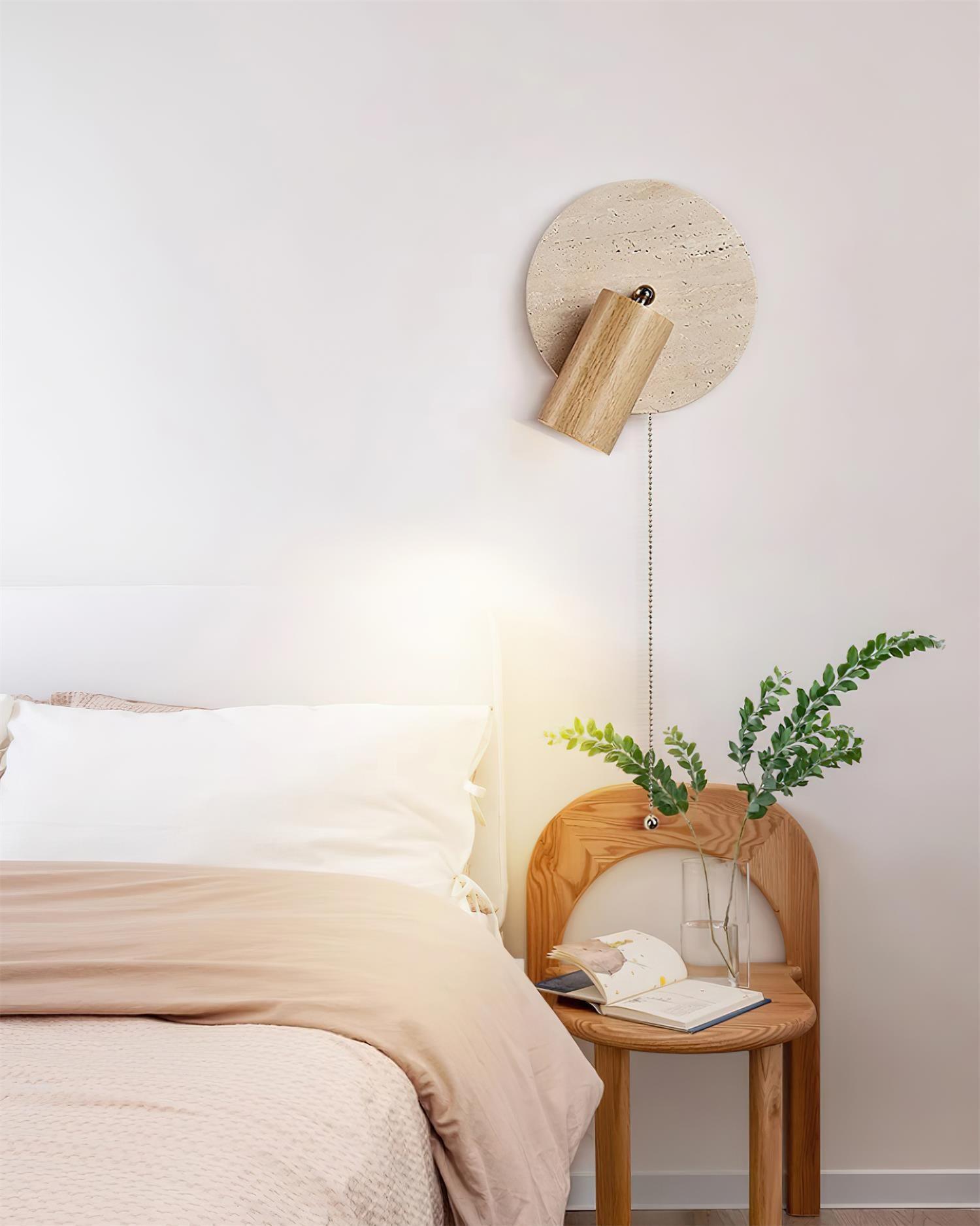 Romino Disc Swing Travertine Wall Light