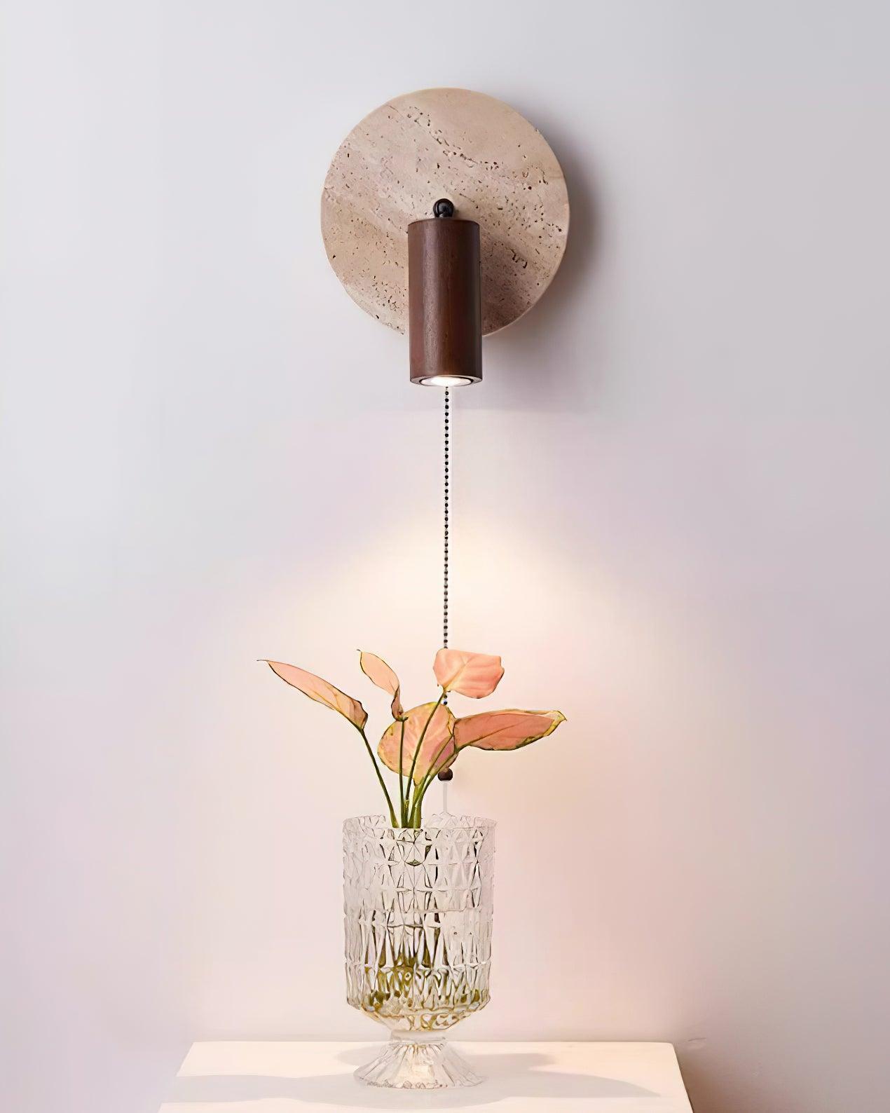 Romino Disc Swing Travertine Wall Light