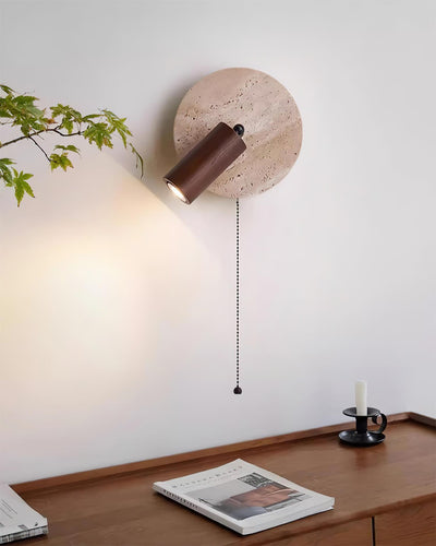 Romino Disc Swing Travertine Wall Light