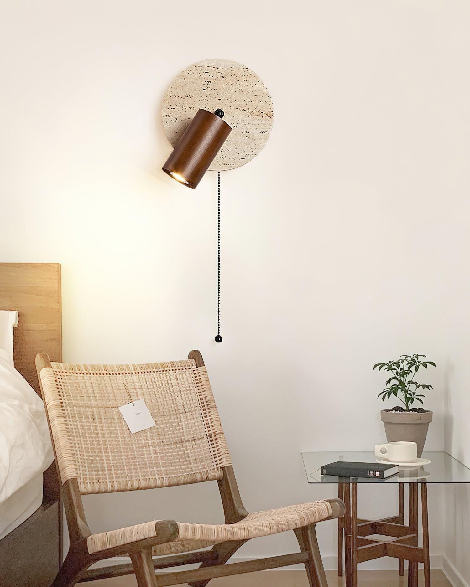 Romino Disc Swing Travertine Wall Light