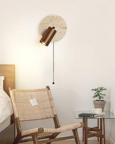Romino Disc Swing Travertine Wall Light