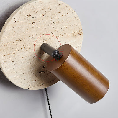 Romino Disc Swing Travertine Wall Light