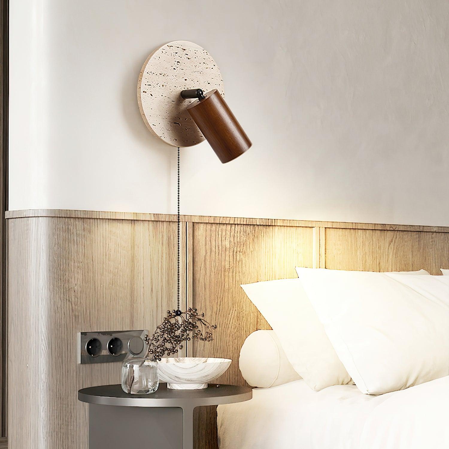 Romino Disc Swing Travertine Wall Light