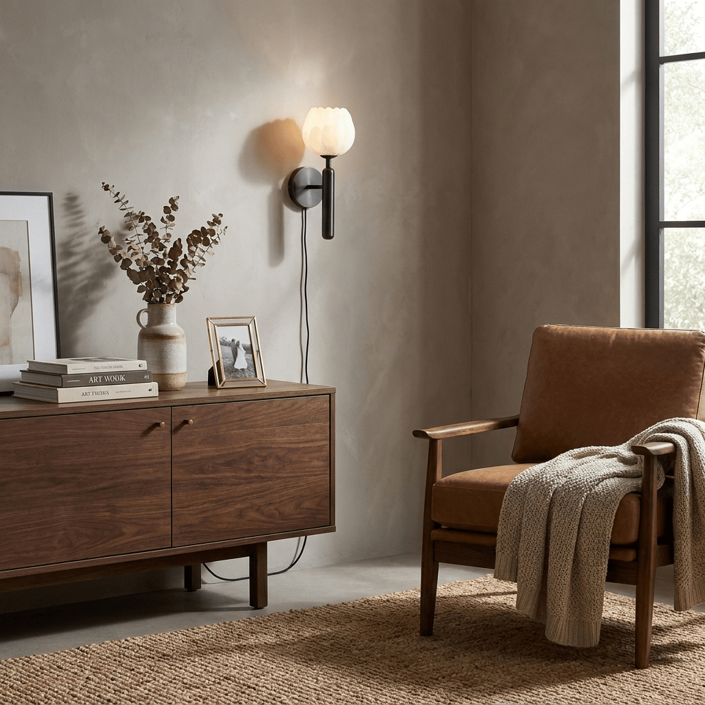 Ysoline Alabaster Plug-in Wall Lamp