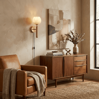 Ysoline Alabaster Plug-in Wall Lamp