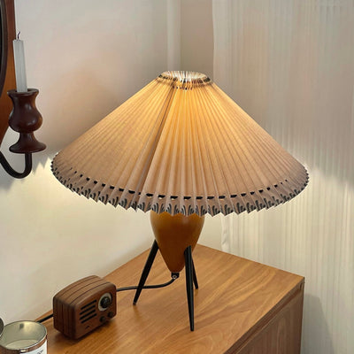 Elyse Wood & Fabric Retro Table Lamp