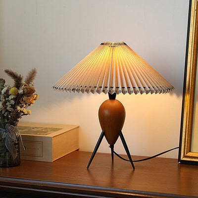 Elyse Wood & Fabric Retro Table Lamp