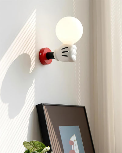 Wall Lamp Fabric Shade Modern Classic Gold Walnut Sconce Bedroom - Neutral Decor
