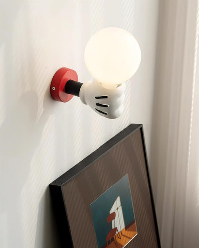 Wall Lamp Fabric Shade Modern Classic Gold Walnut Sconce Bedroom - Neutral Decor