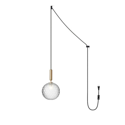 Azorila Modern Minimalist Swag Brass Glass Pendant Light