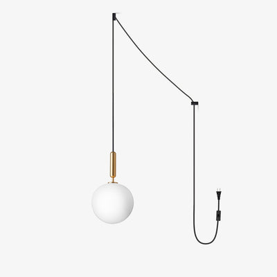 Azorila Modern Minimalist Swag Brass Glass Pendant Light