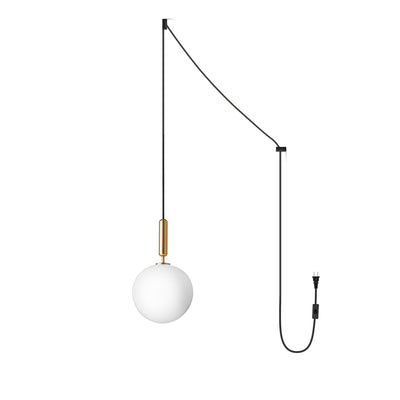 Azorila Modern Minimalist Swag Brass Glass Pendant Light