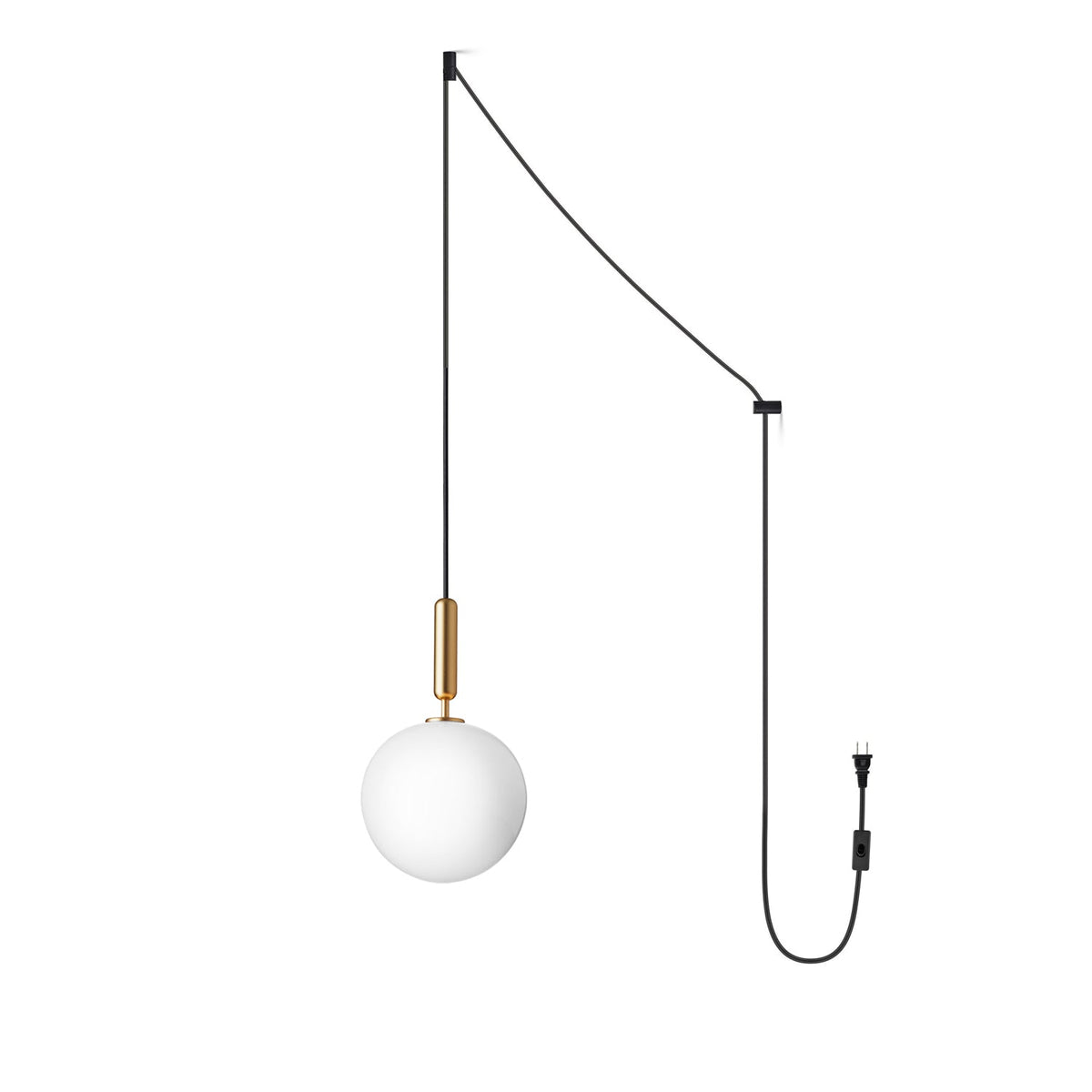 Azorila Modern Minimalist Swag Brass Glass Pendant Light