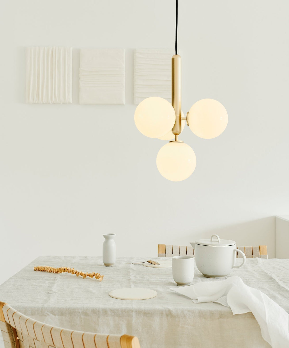 Azorila Modern Minimalist Swag Brass Glass Pendant Light