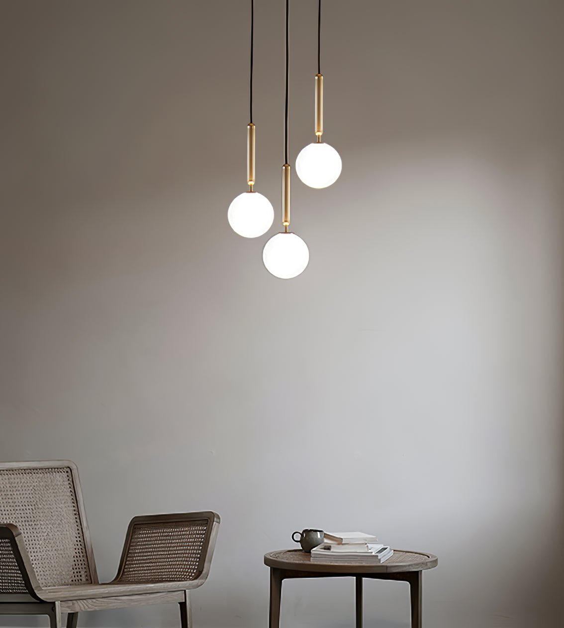 Azorila Modern Minimalist Swag Brass Glass Pendant Light