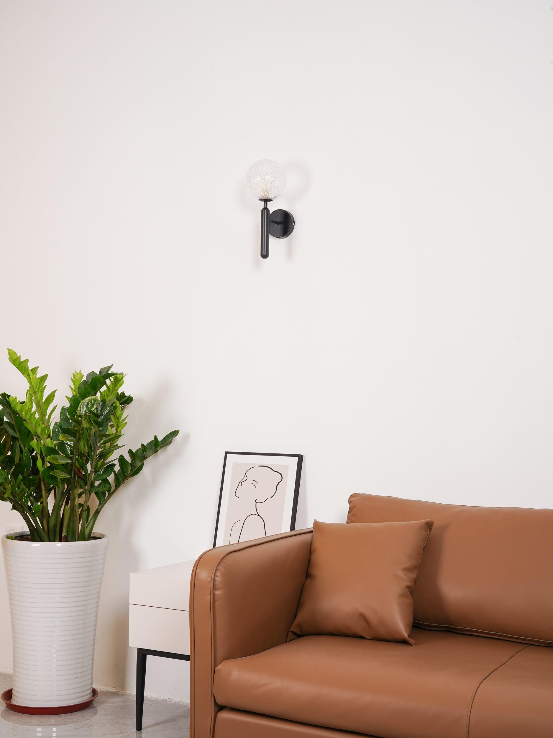 Kynlo Wall Lamp Plug In Glass Globe Nordic