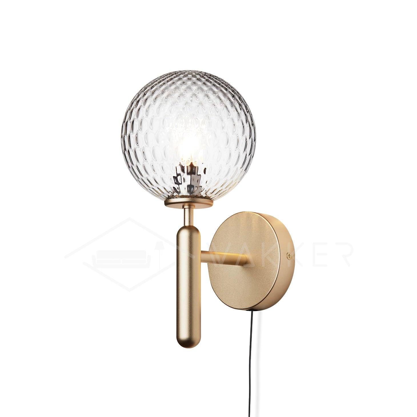 Kynlo Wall Lamp Plug In Glass Globe Nordic