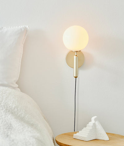 Kynlo Wall Lamp Plug In Glass Globe Nordic
