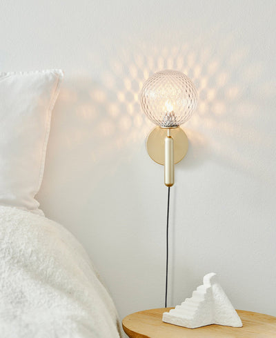 Kynlo Wall Lamp Plug In Glass Globe Nordic