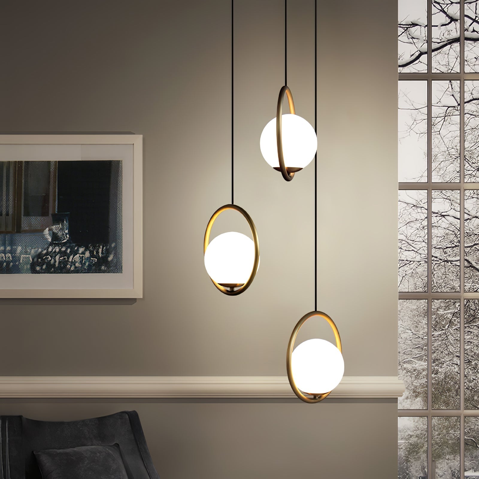 Valcendre Brass Pendant Swag Light