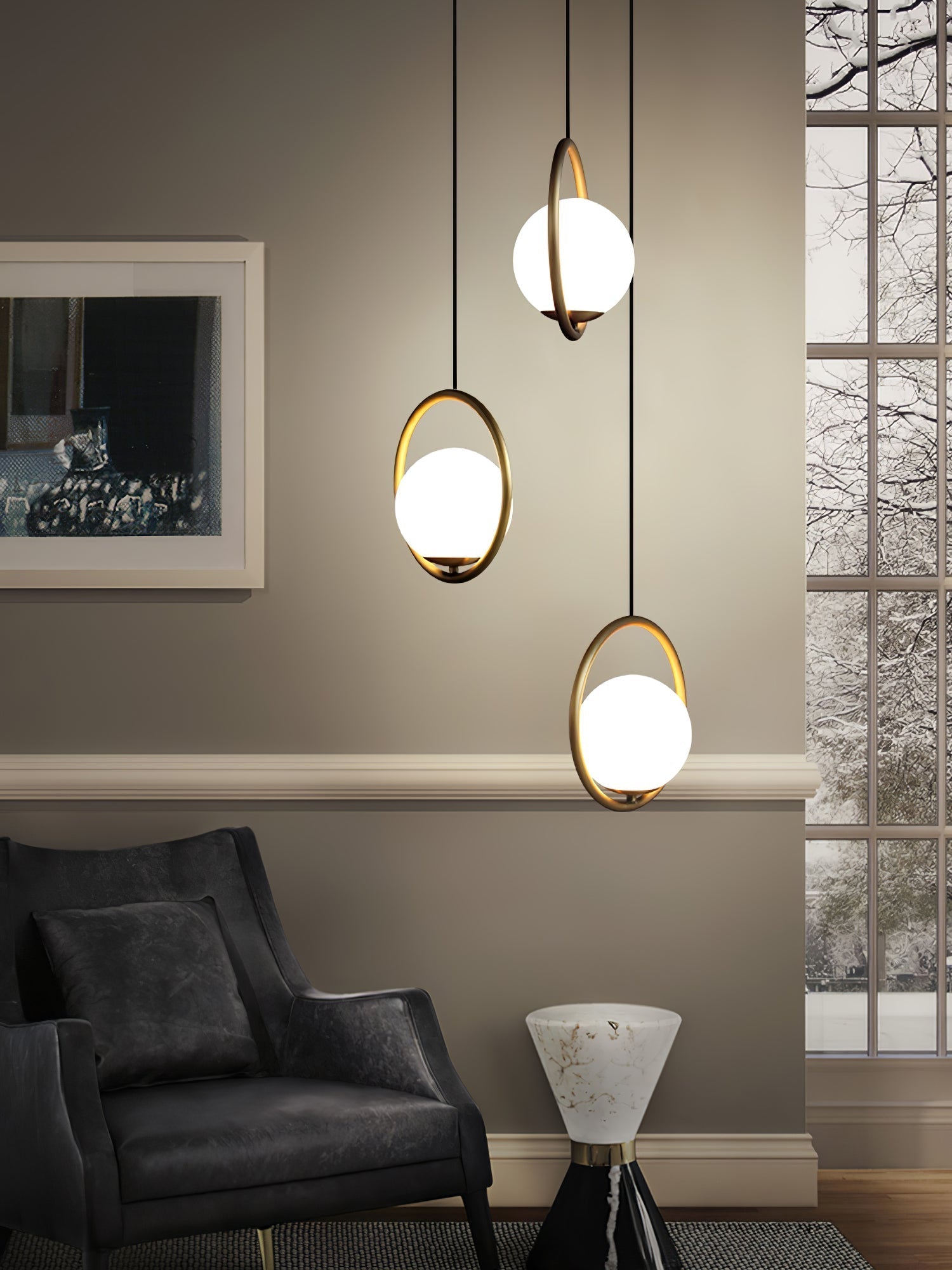 Valcendre Brass Pendant Swag Light
