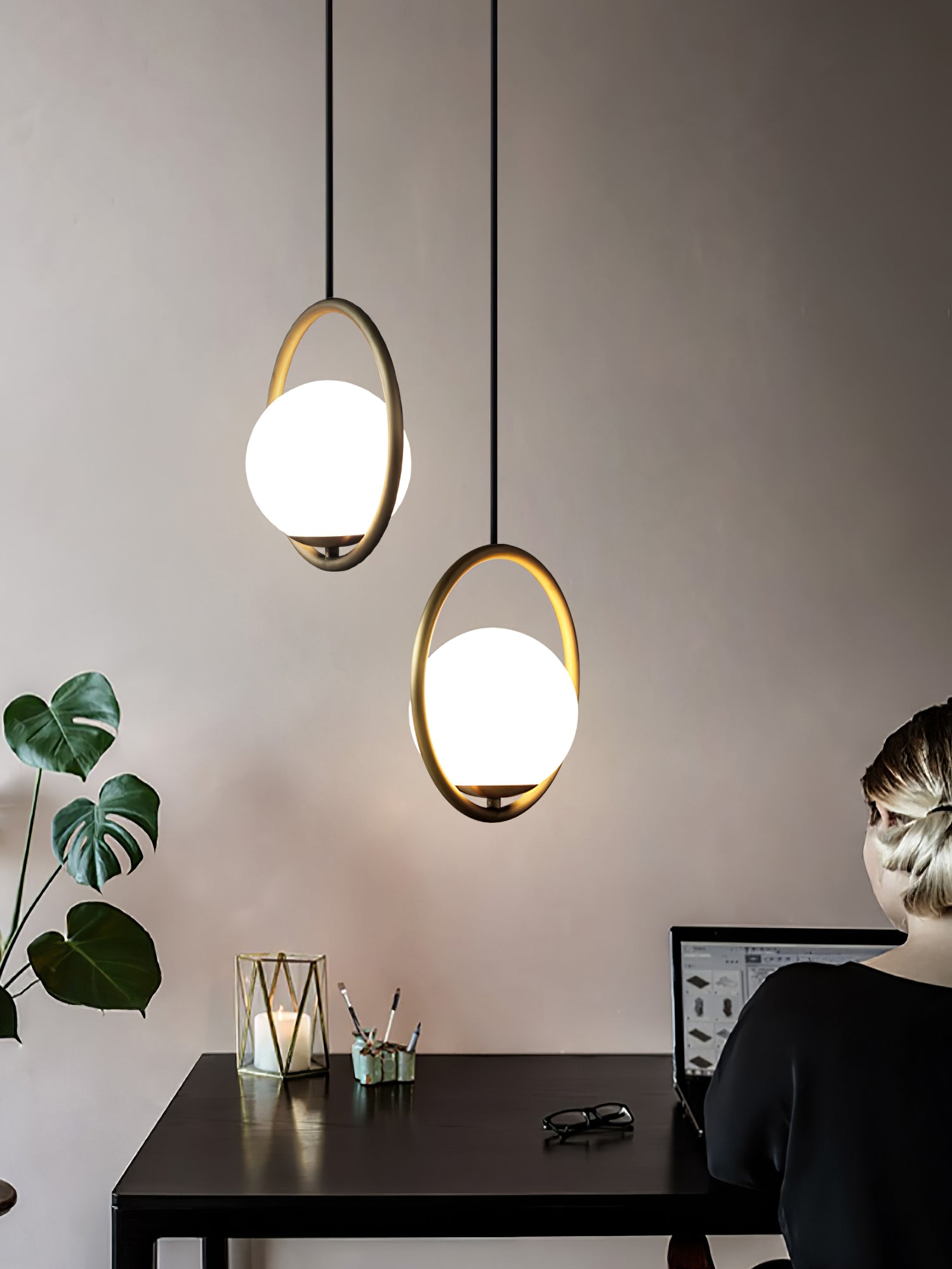 Valcendre Brass Pendant Swag Light