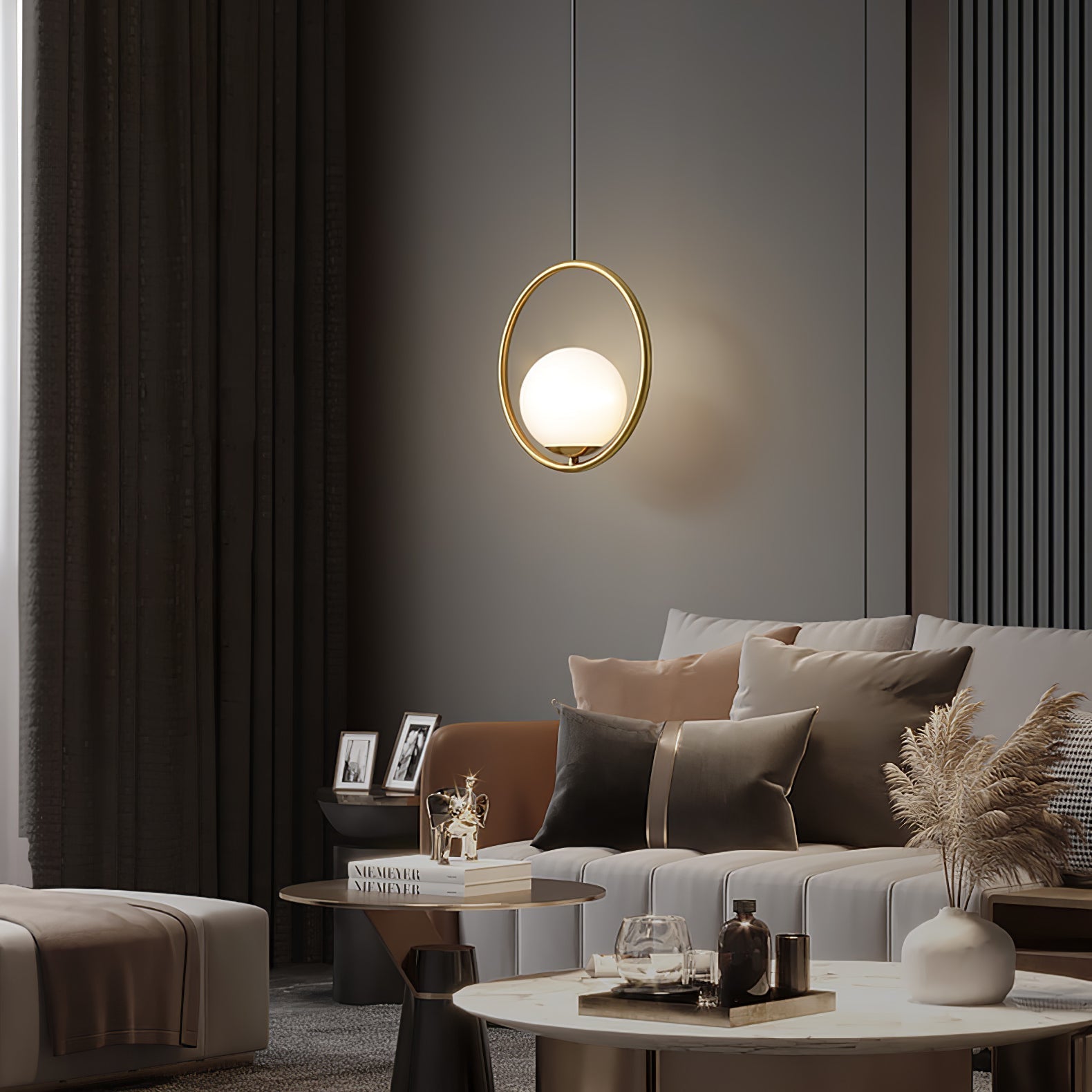 Valcendre Brass Pendant Swag Light