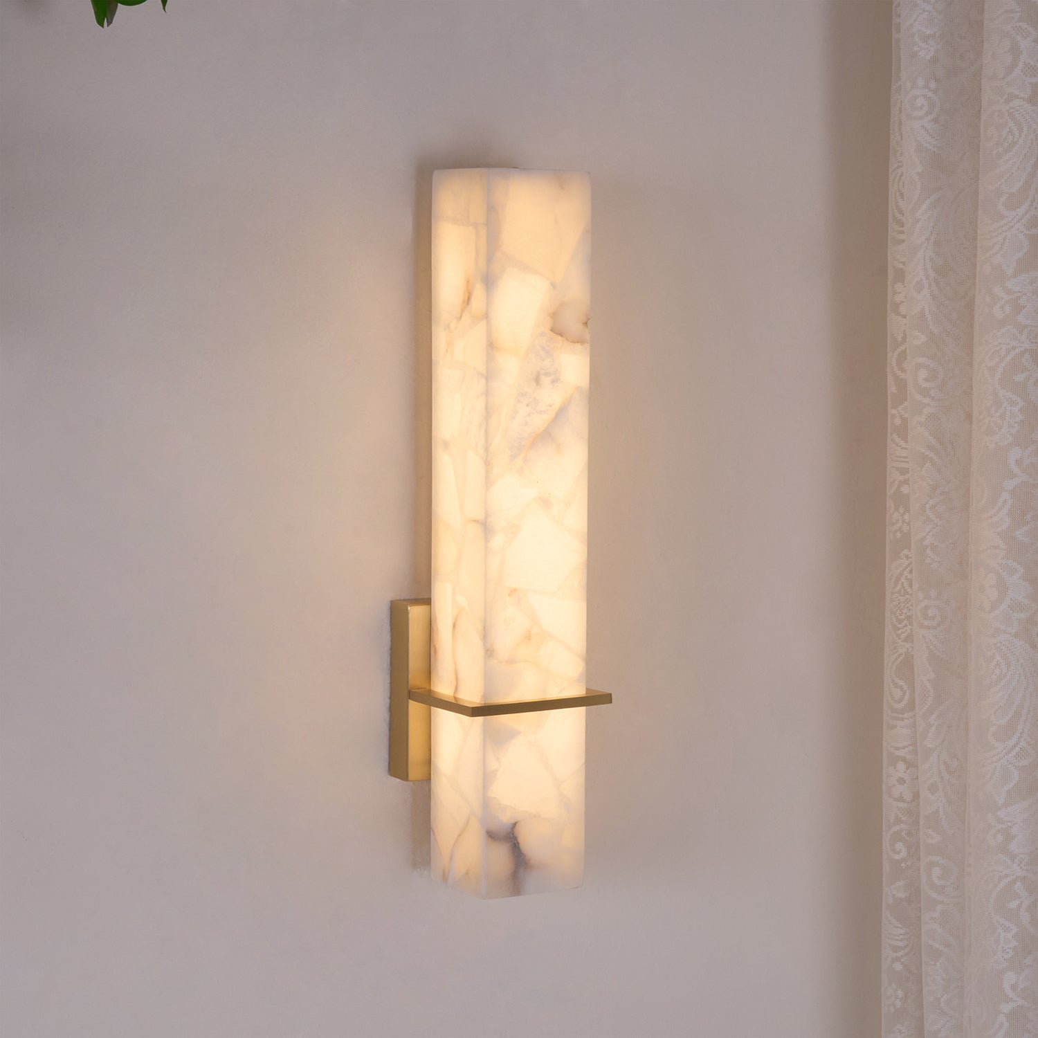 Ritta Modern Alabaster Cuboid Wall Light