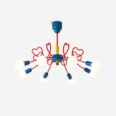 Chandelier Heart-Shaped Arms Colorful Playful Artistic - Neutral Decor