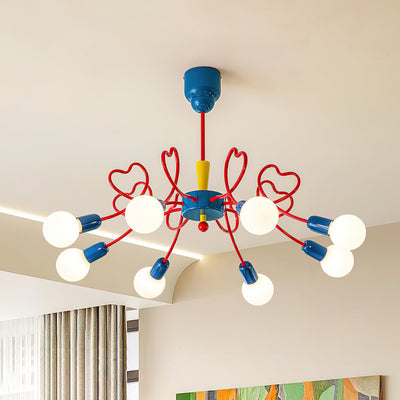 Chandelier Heart-Shaped Arms Colorful Playful Artistic - Neutral Decor