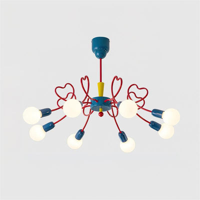 Chandelier Heart-Shaped Arms Colorful Playful Artistic - Neutral Decor