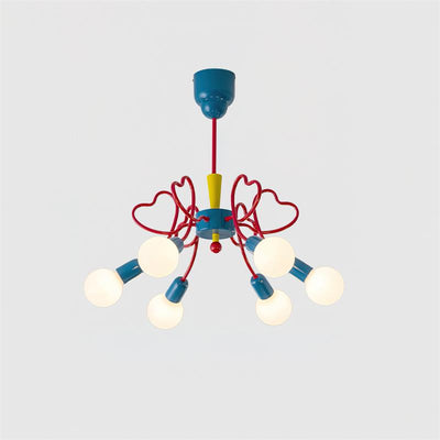 Chandelier Heart-Shaped Arms Colorful Playful Artistic - Neutral Decor