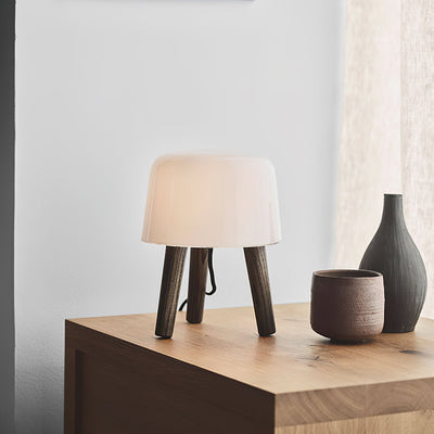 GlowPod Wood Milk Table Lamp