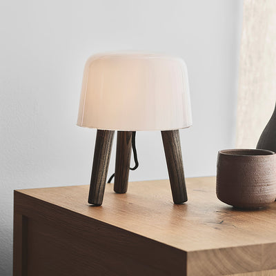 GlowPod Wood Milk Table Lamp