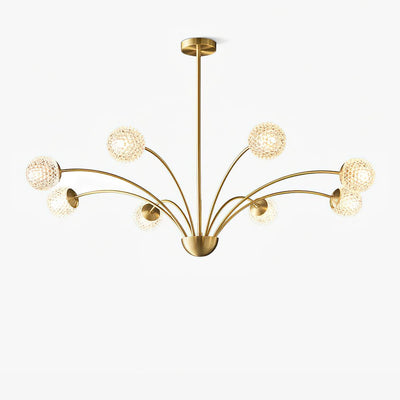Ralem Chandelier Curved Arms Brass