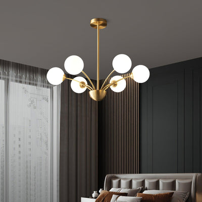 Ralem Chandelier Curved Arms Brass