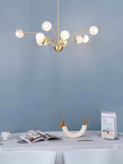 Ralem Chandelier Curved Arms Brass