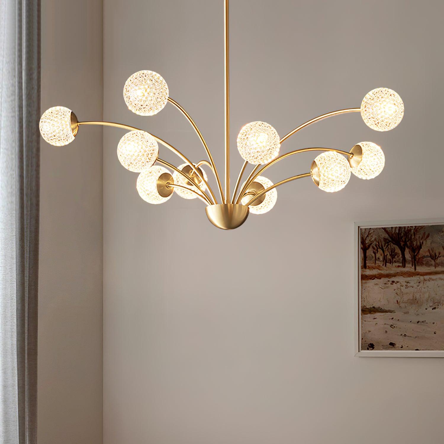 Ralem Chandelier Curved Arms Brass