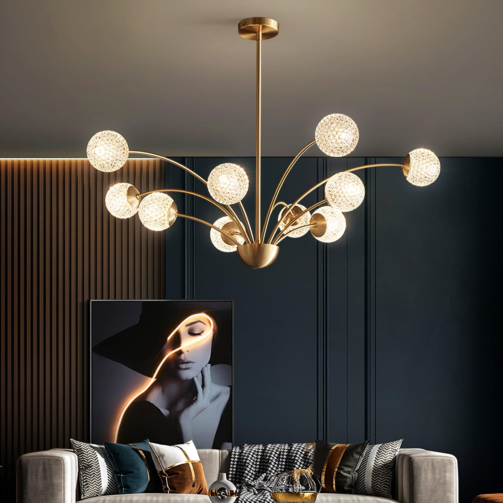 Ralem Chandelier Curved Arms Brass