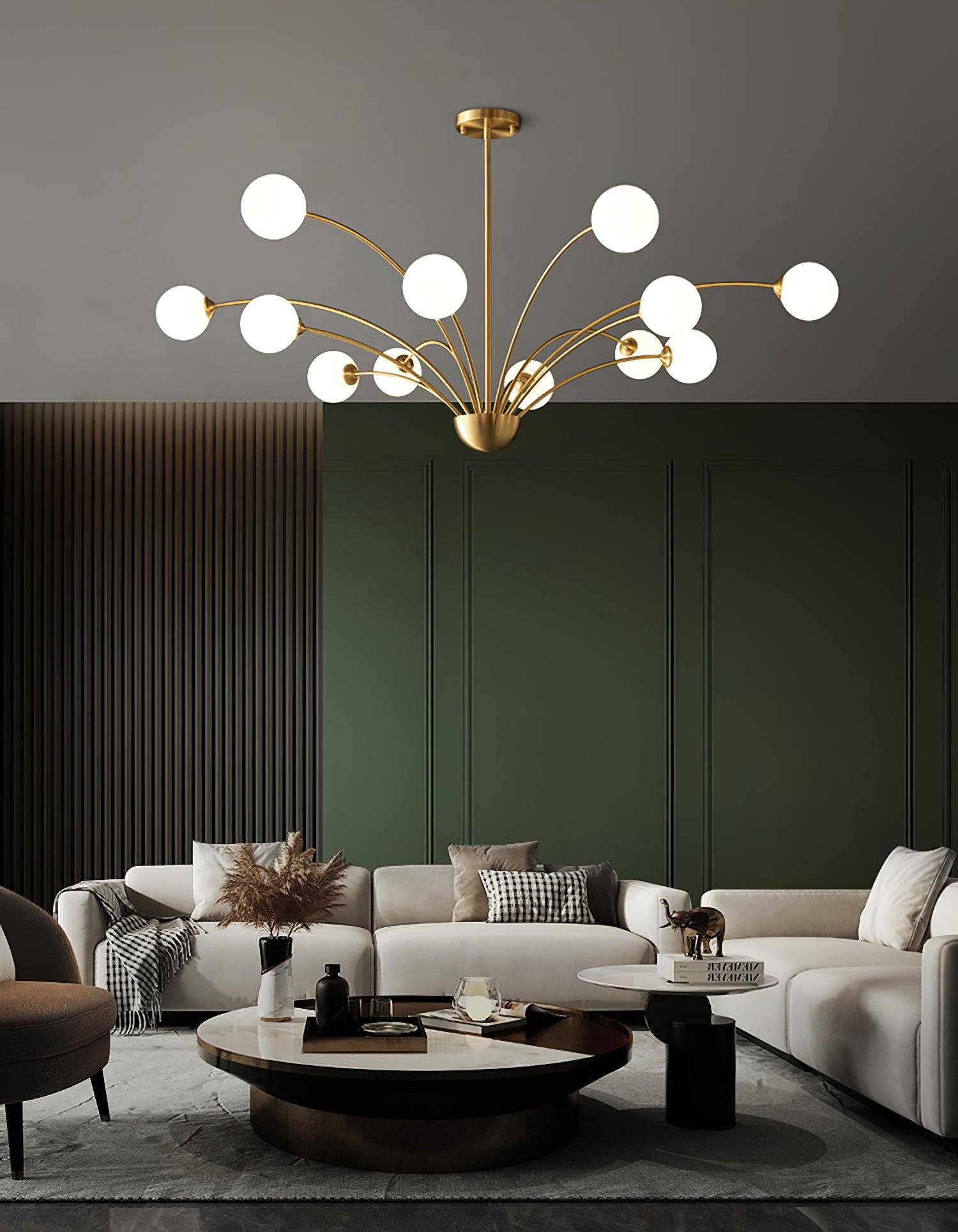 Ralem Chandelier Curved Arms Brass