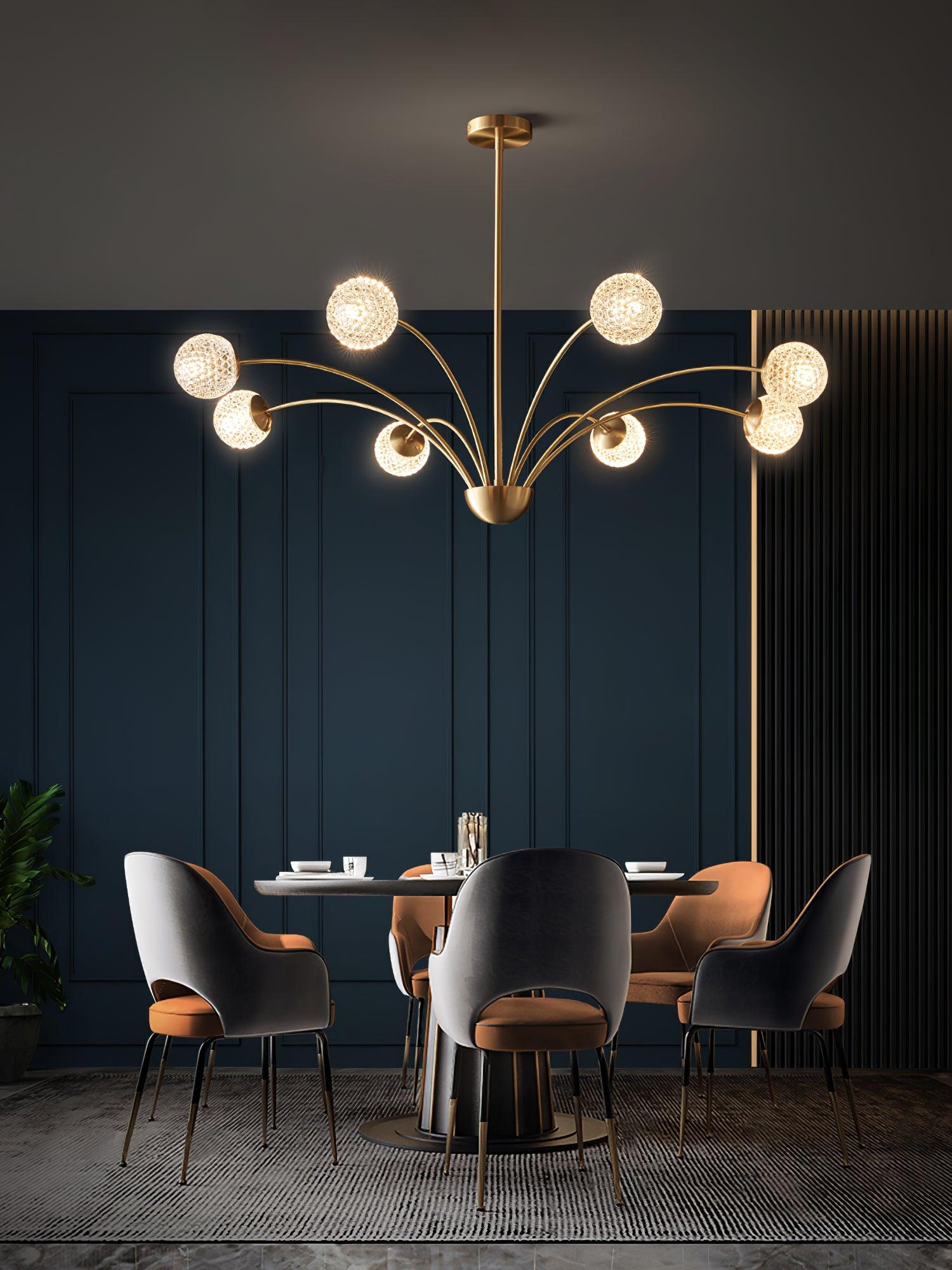 Ralem Chandelier Curved Arms Brass