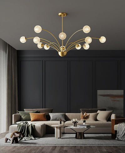 Ralem Chandelier Curved Arms Brass