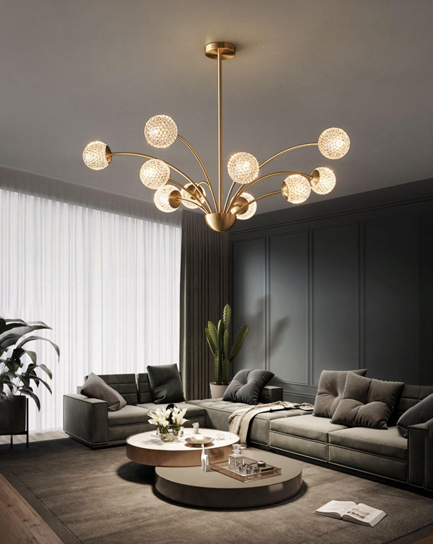 Ralem Chandelier Curved Arms Brass