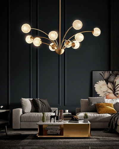 Ralem Chandelier Curved Arms Brass