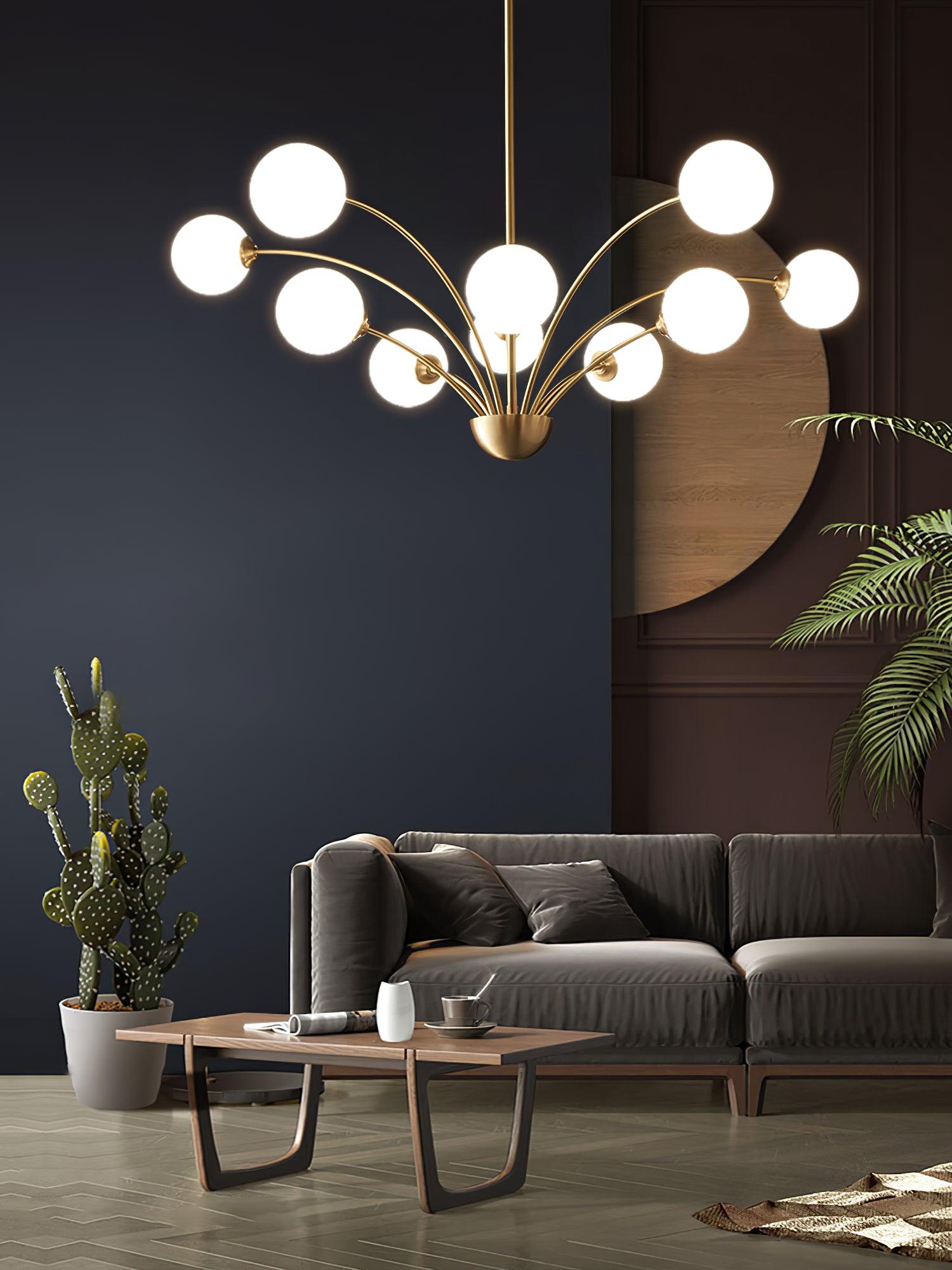Ralem Chandelier Curved Arms Brass