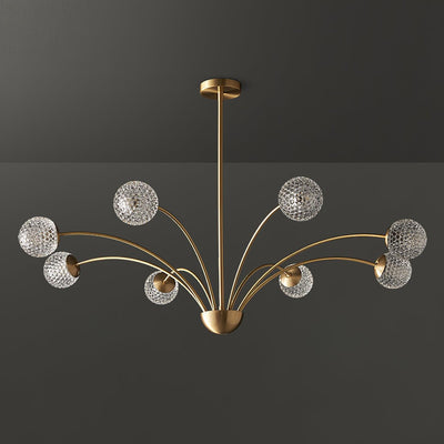 Ralem Chandelier Curved Arms Brass