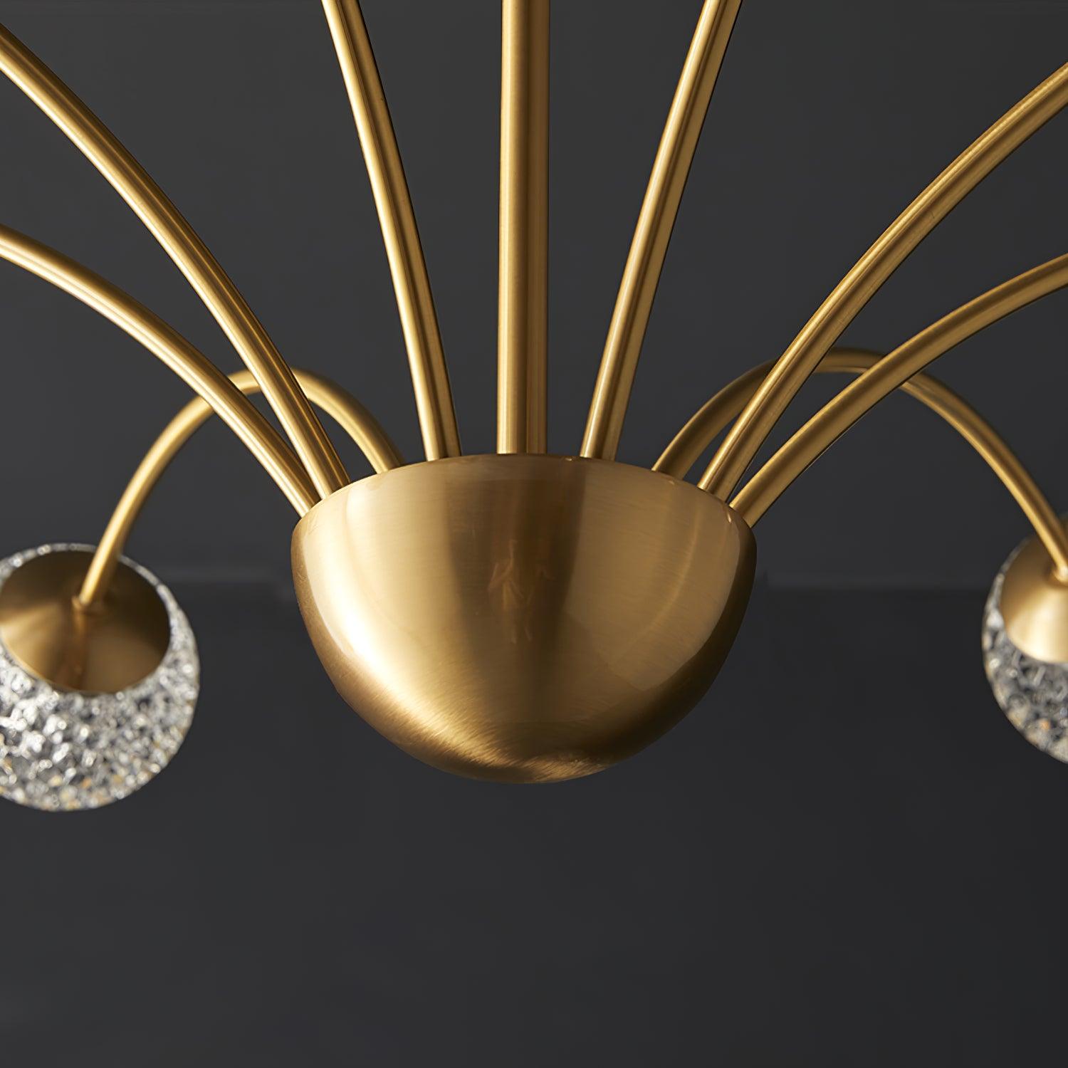 Ralem Chandelier Curved Arms Brass