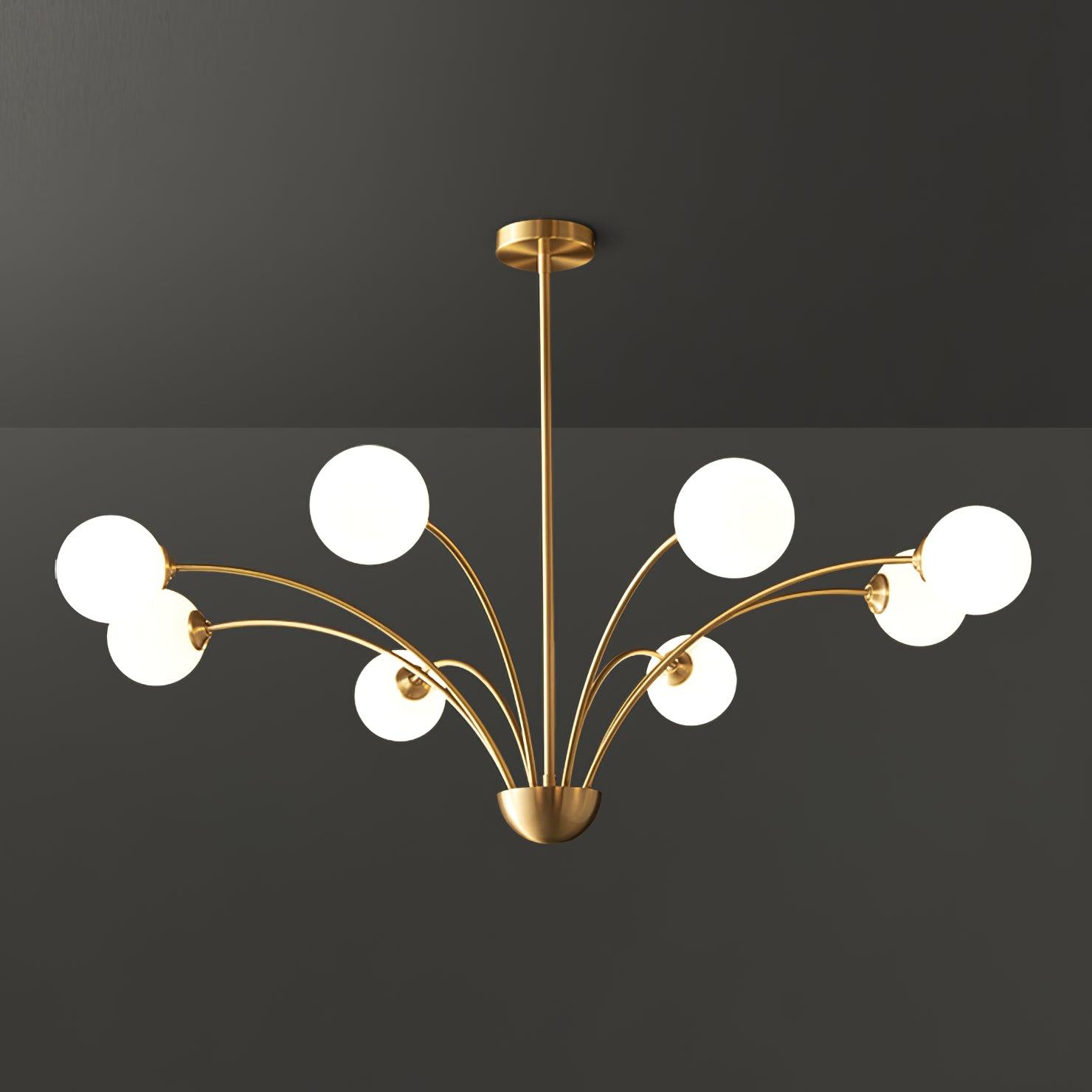 Ralem Chandelier Curved Arms Brass