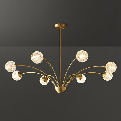 Ralem Chandelier Curved Arms Brass