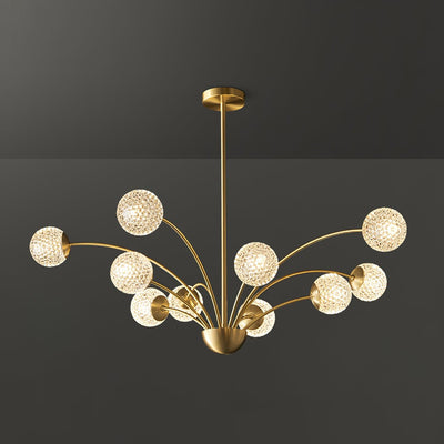 Ralem Chandelier Curved Arms Brass